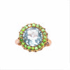 An Aquamarine Demantoid Garnet Ring