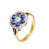 A Sapphire Diamond Cluster Ring