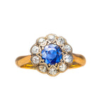 A Sapphire Diamond Cluster Ring
