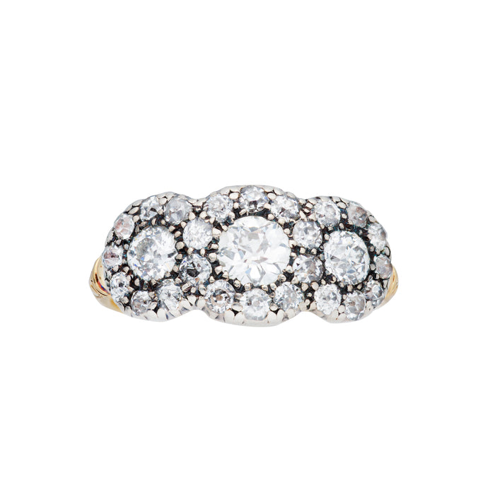 Triple Diamond Cluster Ring