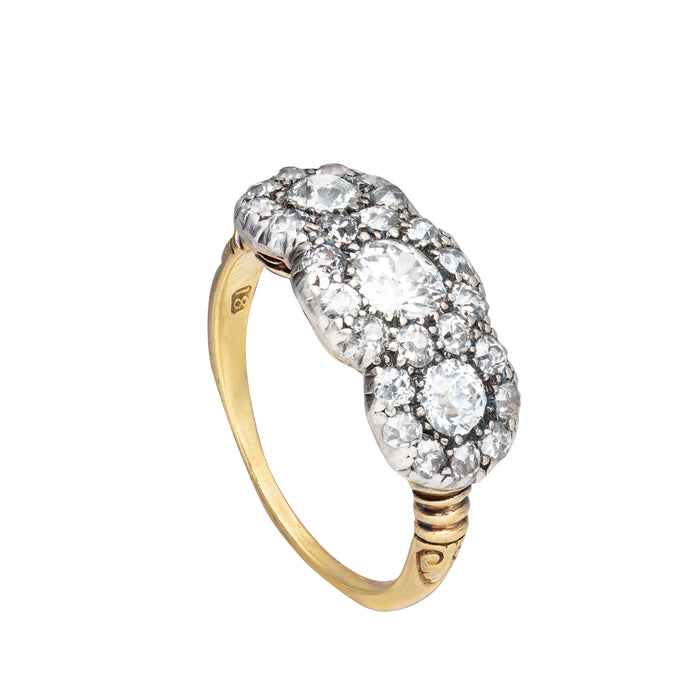 Triple Diamond Cluster Ring
