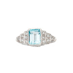 An Aquamarine Diamond Ring