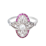 A Deco Ruby Diamond Ring