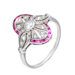 A Deco Ruby Diamond Ring