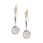 A Pair of Diamond Sapphire Earrings