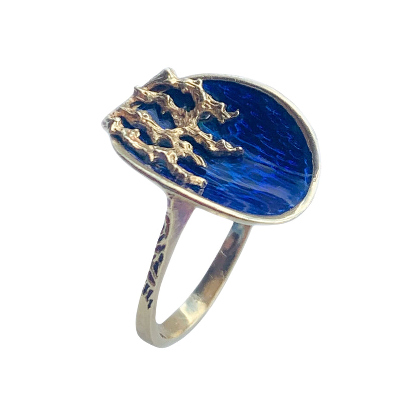 An Italian 1960s Gold Fire and Ice Ring