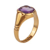 An Amethyst Gold Shield Ring