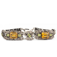 Silver, Citrine and Peridot bracelet by Bernard Instone