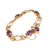 A Gold Amethyst Mother of Pearl Bracelet