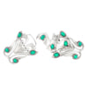 A Silver Chrysoprase Bat Belt Buckle