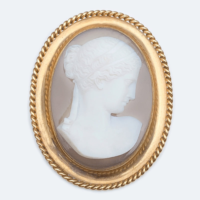 Victorian 18ct Gold Hardstone Cameo Brooch