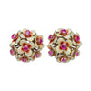 A Pair of Italian Burma Ruby Gold Earrings