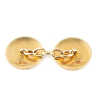 Pair of Gold and Green Enamel Stripe Cufflinks