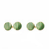 A Pair of Gold and Green Enamel Stripe Cufflinks
