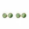 A Pair of Gold and Green Enamel Stripe Cufflinks