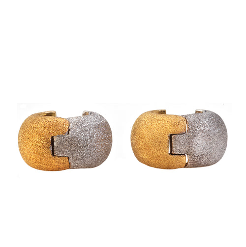 A Pair of Two Tone Gold Earrings