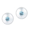 A Pair of Aquamarine Gold Stud Earrings