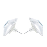 A Pair of Aquamarine Gold Stud Earrings