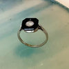 Art Deco Onyx & Diamond 18ct Gold Ring, c. 1920s