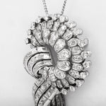 A 1950's Diamond White Gold Pendant / Brooch