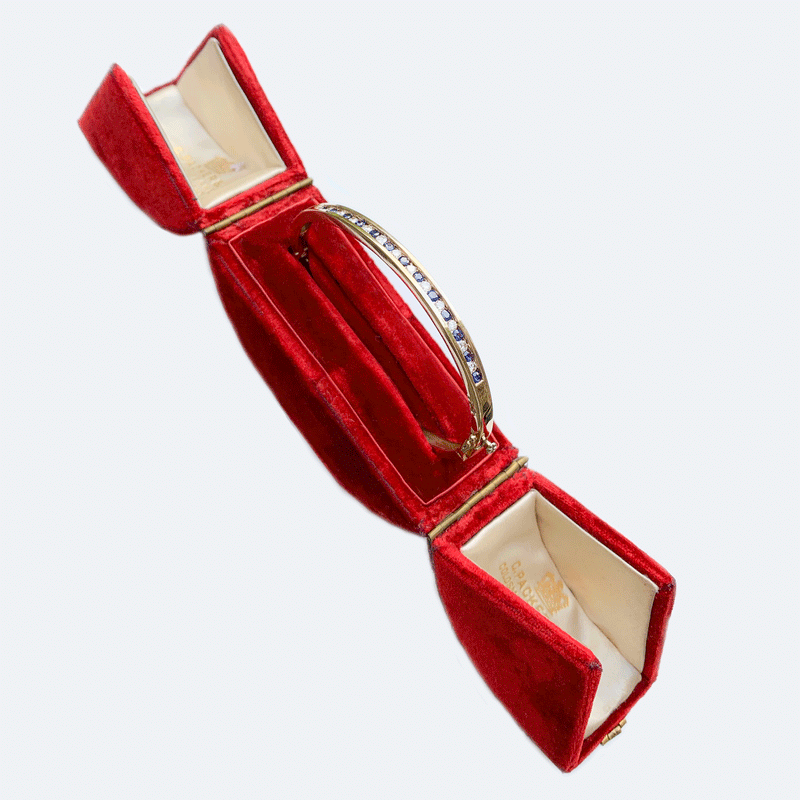 9ct gold, Sapphire & Diamond Bangle