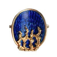 Italian 1970's Enamel Gold Ring