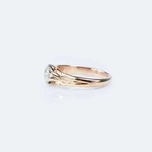 Victorian 18ct Gold Old Mine Cut Diamond Solitaire Ring