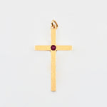 Edwardian Blood red Ruby 18ct Gold Cross