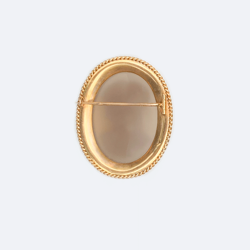 18ct gold hardstone cameo brooch