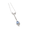 A Sapphire Diamond Platinum Necklace