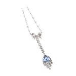 A Sapphire Diamond Platinum Necklace
