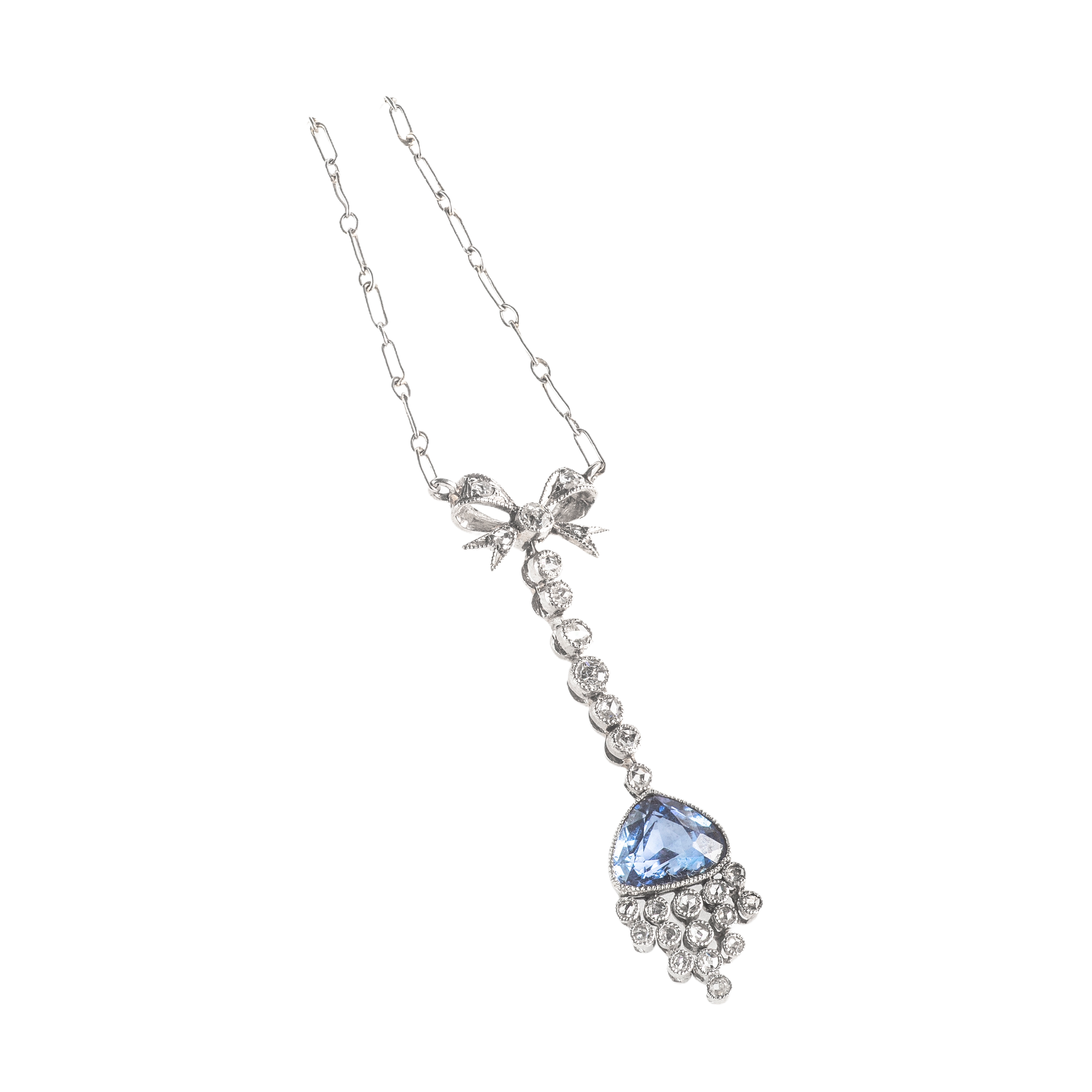 Sapphire platinum necklace deals