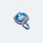 Diamond & blue Zircon ring