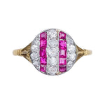 An Art Deco Ruby and Diamond Stripe Ring
