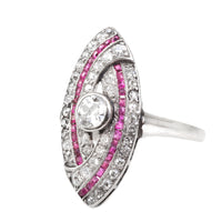 A Deco Diamond Ruby Ring