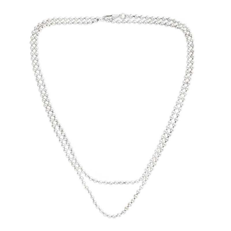 Victorian Silver Ball Necklace, 110cm | Quietly Iconic Design, c.1880s