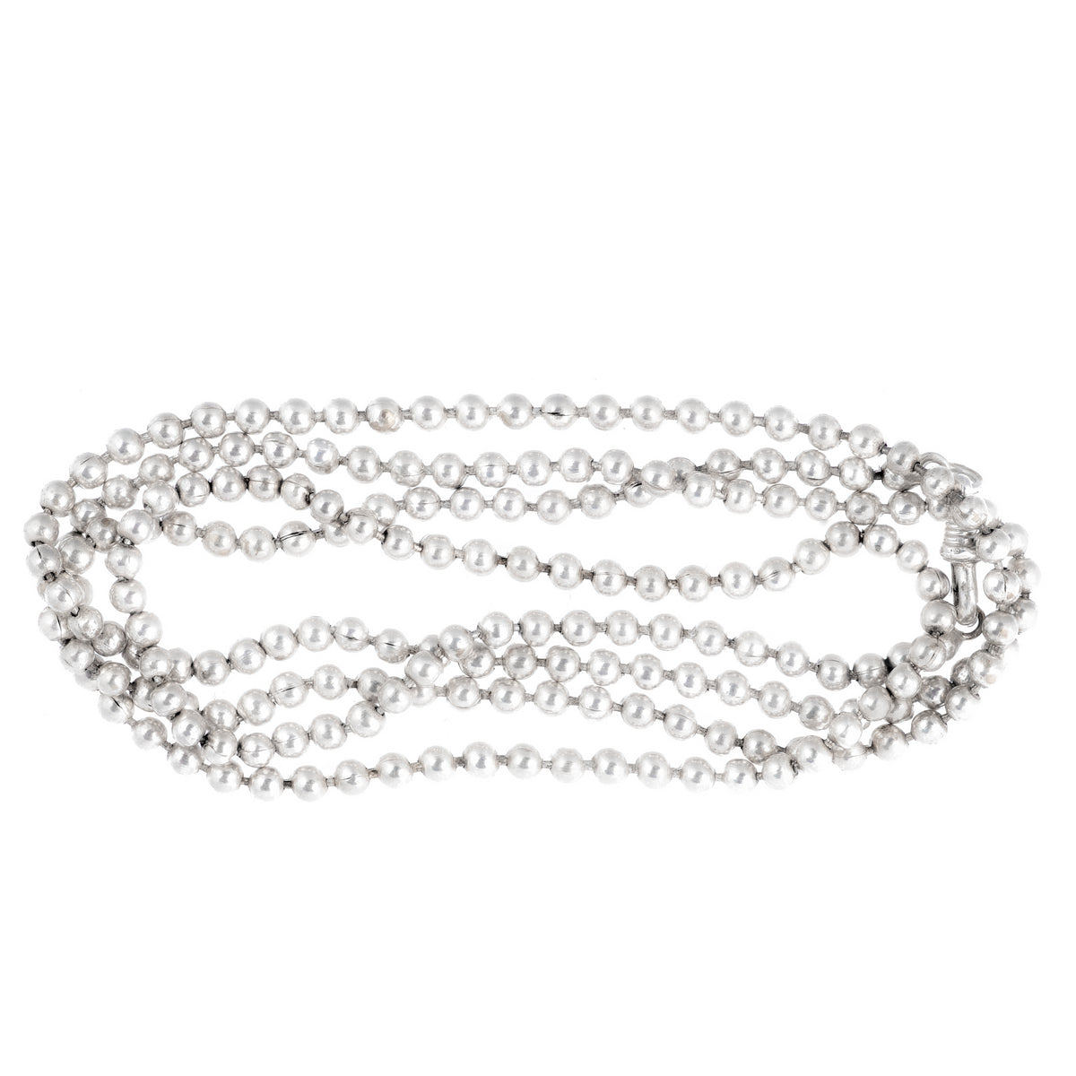 Victorian Silver Ball Necklace, 110cm | Quietly Iconic Design, c.1880s