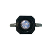Art Deco Onyx & Diamond 18ct Gold Ring, c. 1920s