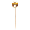 A Gold Owl Tie Pin with Diamond Eyes