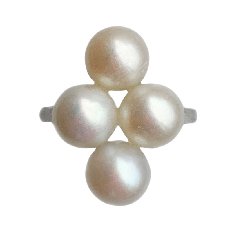 A 4 Cultured Pearl Platinum Ring c.1920s
