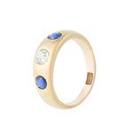 A Sapphire Diamond Gypsy Ring