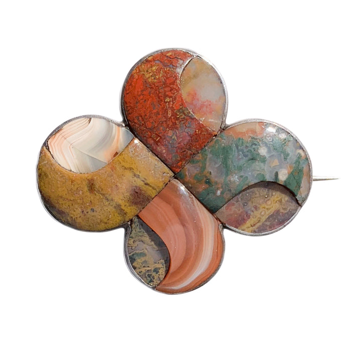 Victorian Scottish Agate & Silver Brooch