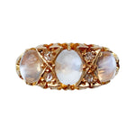 A Gold Diamond Moonstone Ring